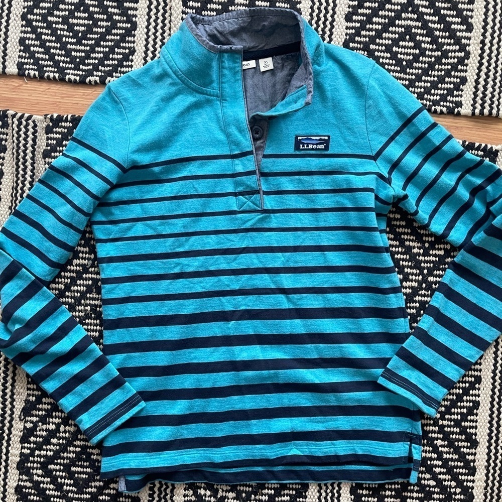 L.L. Bean Teal and Blue long sleeve - Picture 1 of 4